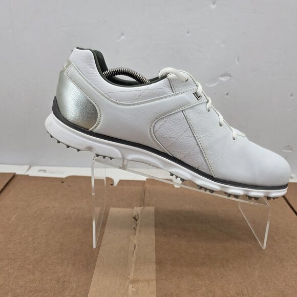 Footjoy Pro SL 53579 Spikeless Golf Shoes White Silver Comfort Mens Size 12 - Picture 6 of 9